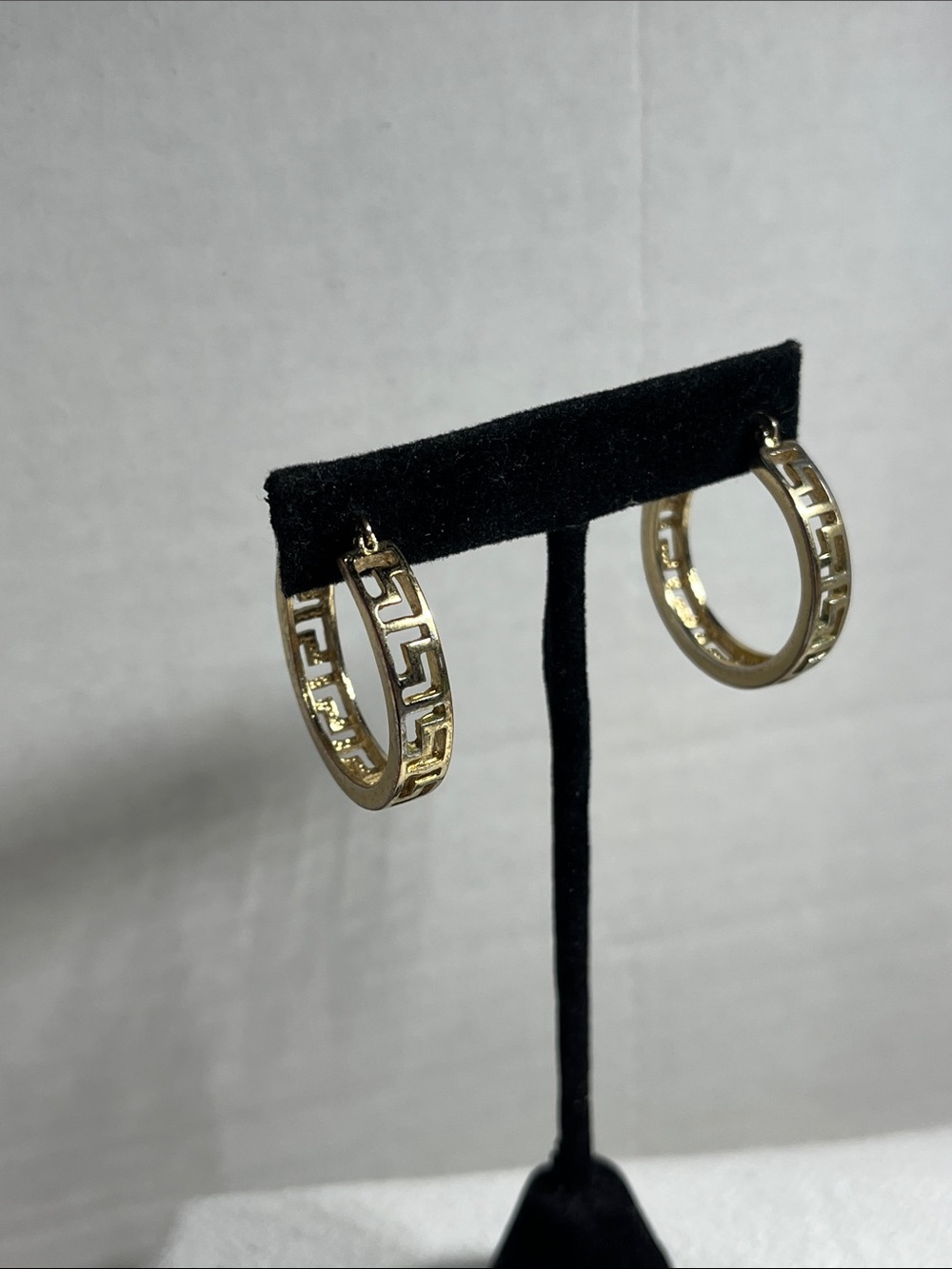 Gold-Tone Greek Key Hoop Earrings - Women's Jewelry